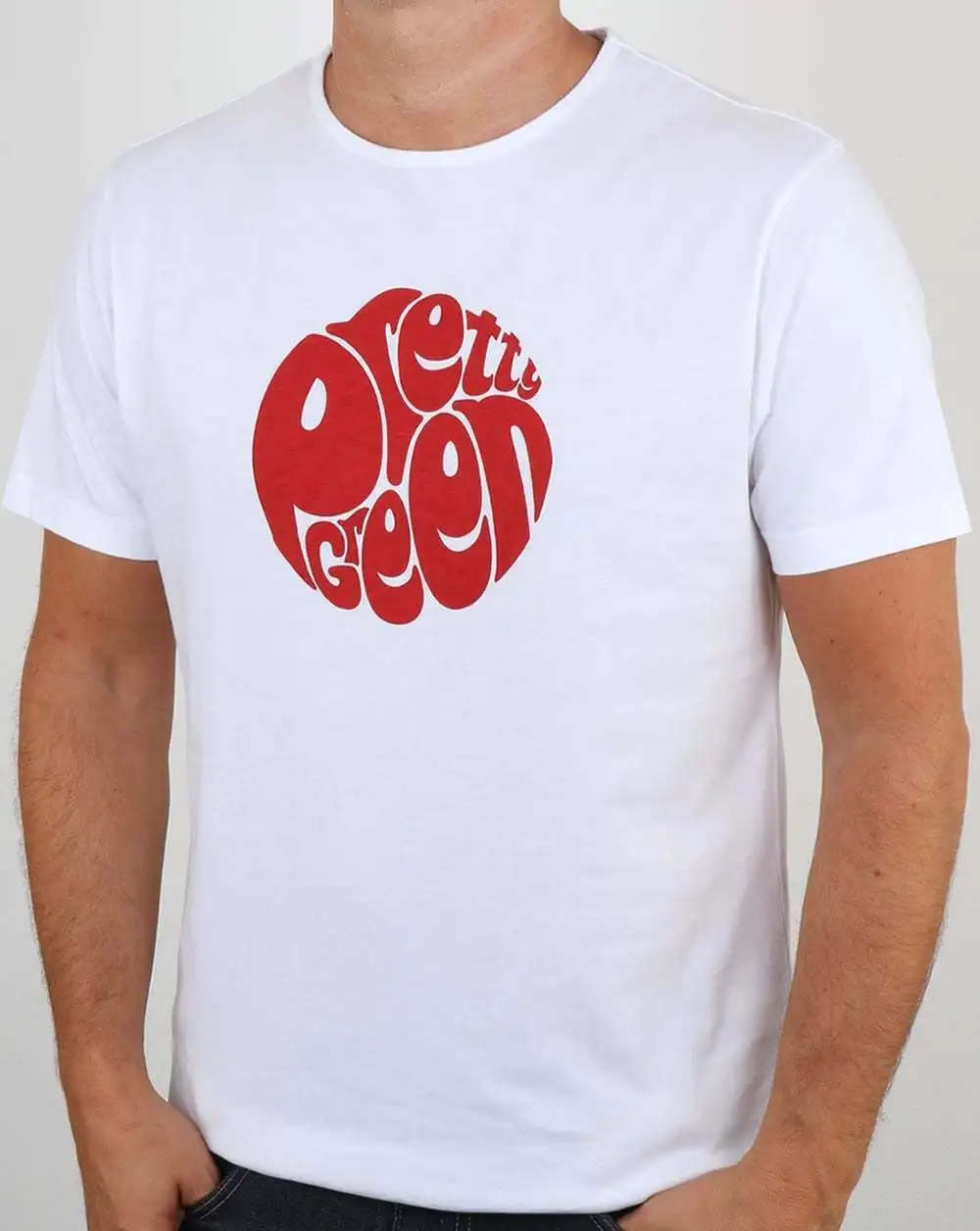 

Pretty Green Gillespie Logo T Shirt in White & Red - crew neck logo tee Casual Short Sleeve TEE NEW ARRIVAL tees 2019 hot tees