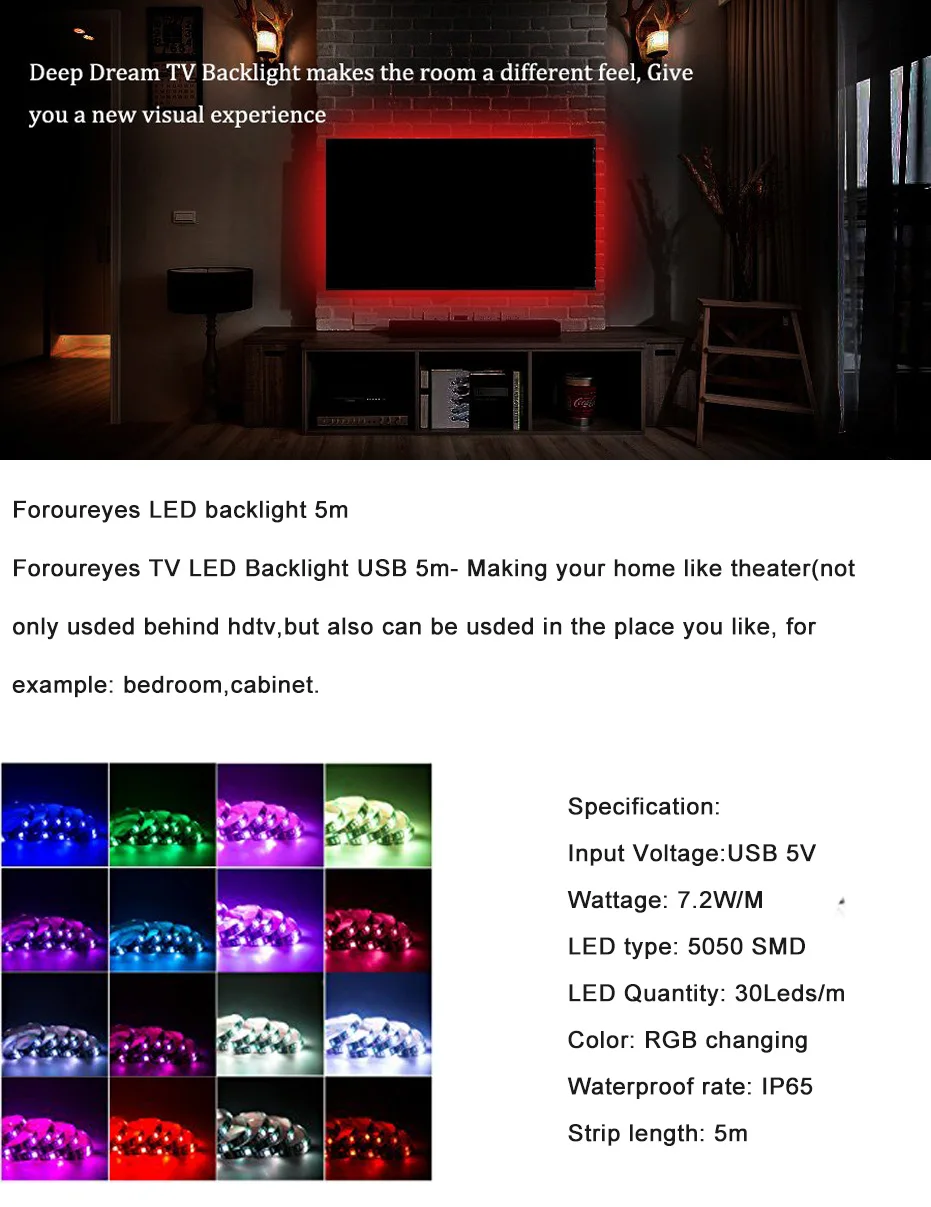 5 м RGB Светодиодная лента Водонепроницаемая SMD 5050 USB светодиодный 30 светодиодный s/m Рождественский Настольный Декор лампа лента для телевизора фоновый светильник ing светодиодный светильник