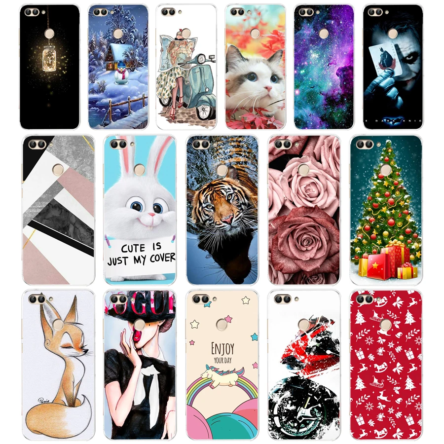 

T Huawei P Smart Case TPU Soft Silicone Transparent Back Cover Phone Case Huawei P Smart Cover FIG-LX1 Enjoy 7S Case