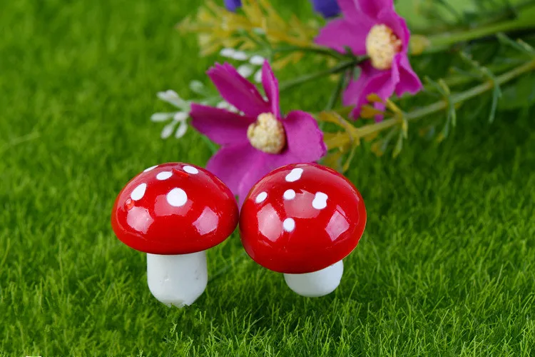 50pcs/lot Artificial Mini foam Mushroom Colorful mushrooms Miniatures