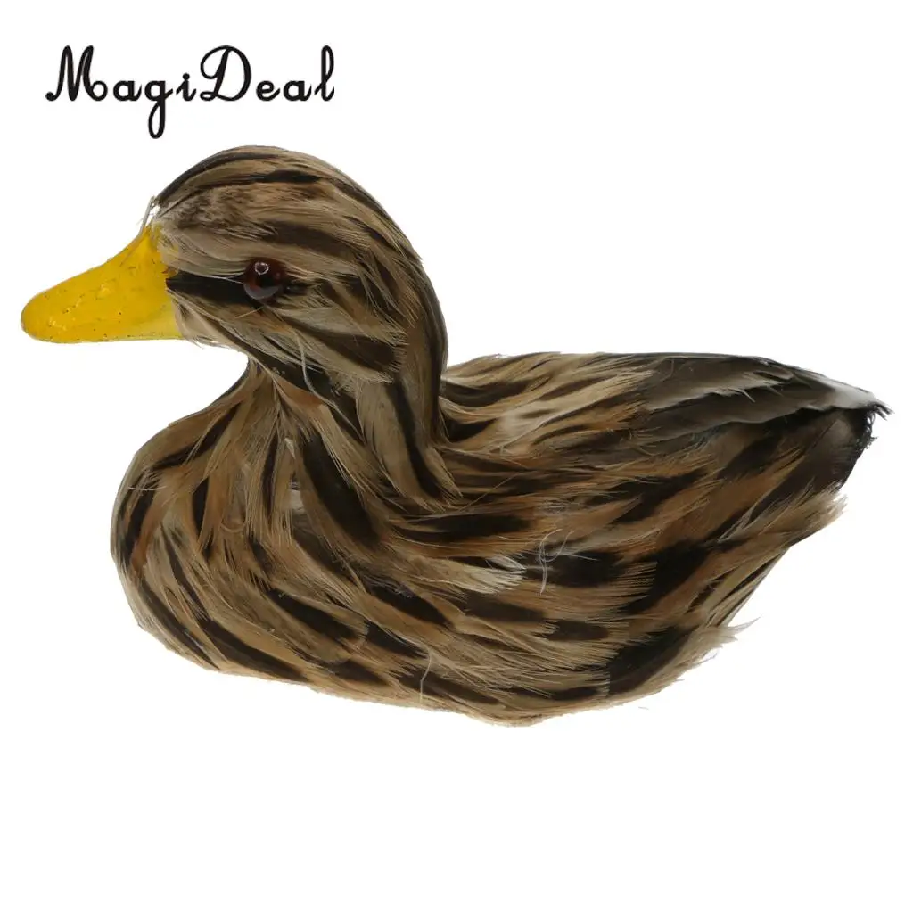 MagiDeal Various Realistic Duck Ornament Figure Outdoor Home Garden Water Pond Decoration DIY Vivid Artificial Feather Craft