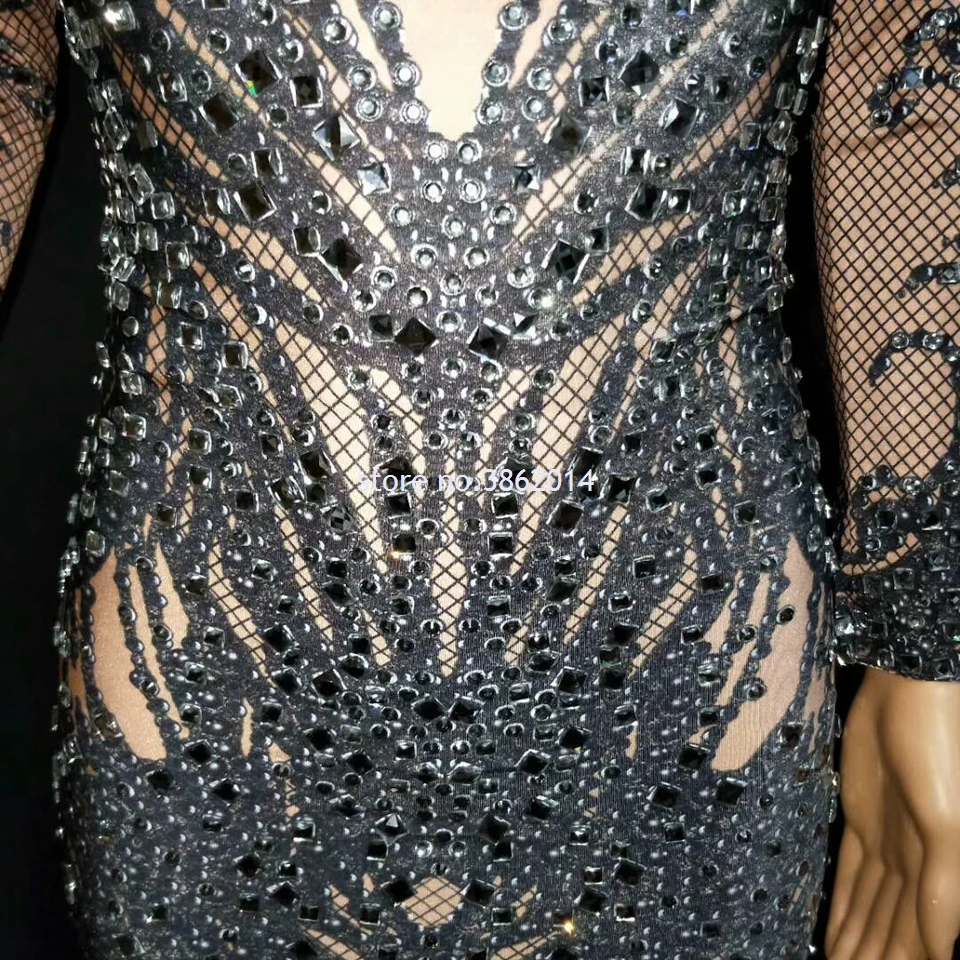Hot Sparkly Crystals Rhinestones Long Sleeve