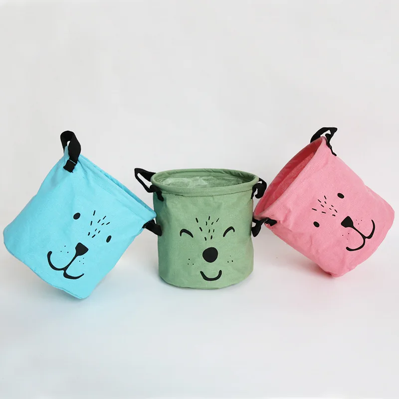 New cute Storage Basket DIY Office Desktop Organize Folding Linen Toy Storage Box Pastoral