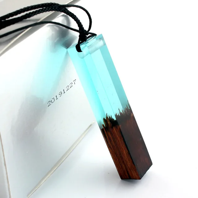 wood resin necklace pendant