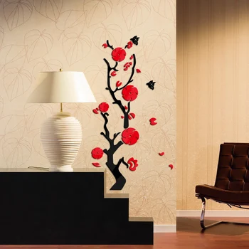 

the new wall stickers acrylic mirror plant flower diy sticker modern family decor 3d sticker living room wall art