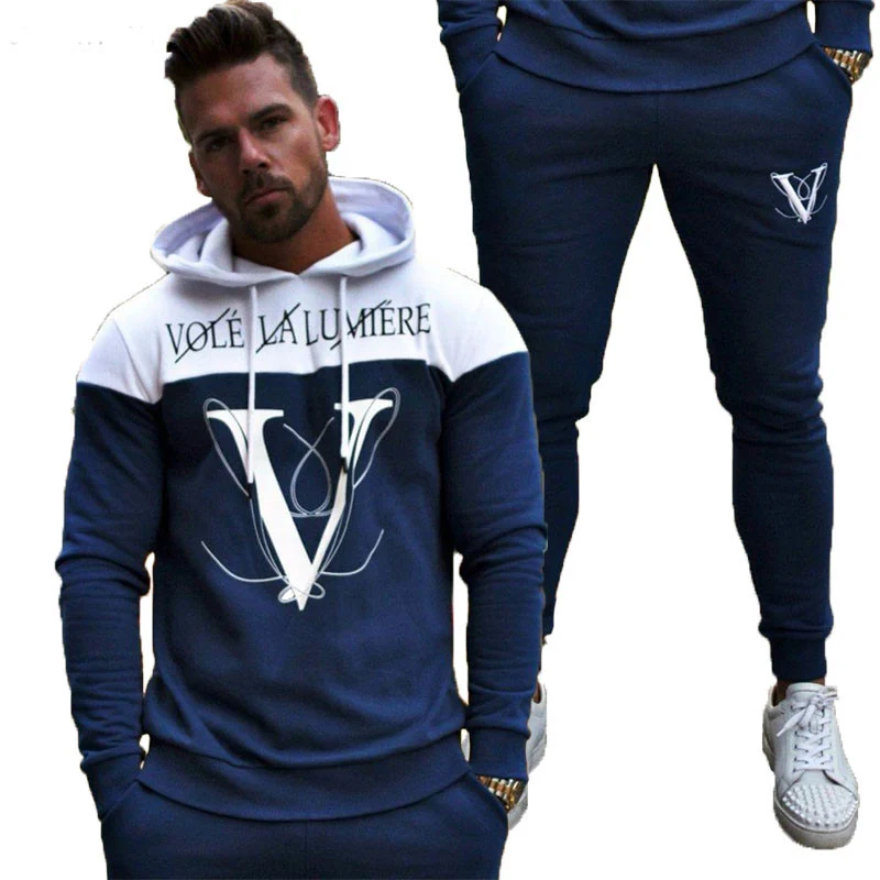 

NEW sporting suits mens fashion tracksuit men trainingspak survetement Men's Sportwear Suit Hoodies Tracksuit Set Male
