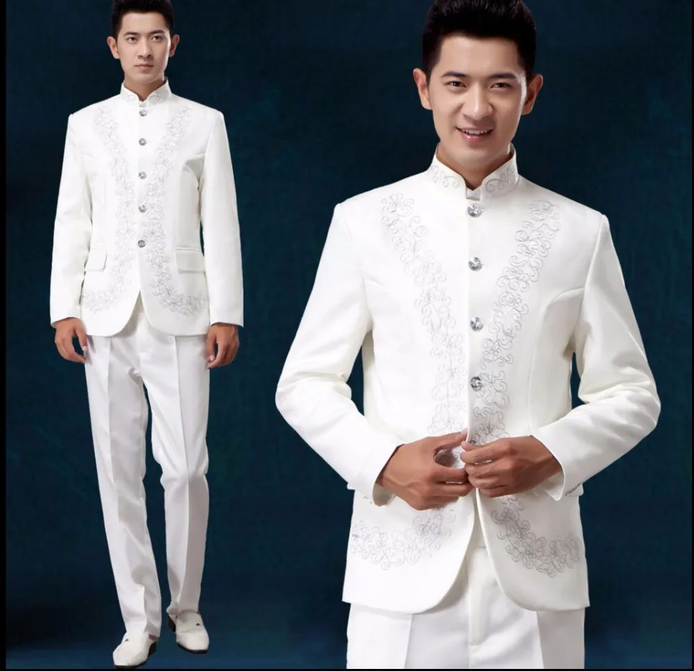 Jacket + Pants New chinese style suit groom formal dress