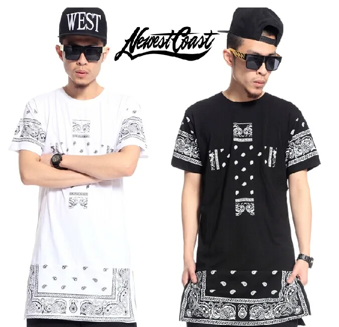 2015 Bandana Print Cross CEASE DESIST women men Graphic Tee Tyga