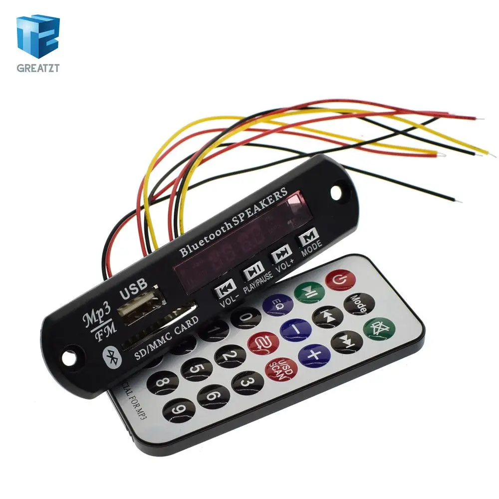 

DC 5V Micro USB Power Supply Bluetooth Hands LCD Screen MP3 Player KIT FLAC WMA WAV decoder audio board FM Radio SD Module