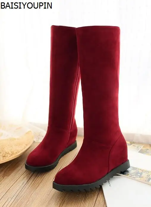 

2017 Women Winter Boots Drum Circumference Increased High Boots Side Zippers Frosted Boots Woman.custom Large Small Yards 40-43