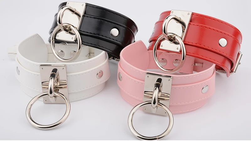 Cool Harajuku Oversized Women Necklace 40mm Silver Gold Metal O Round Collars Kawaii Punk Heavy Duty Bondage BDSM Large Choker 11