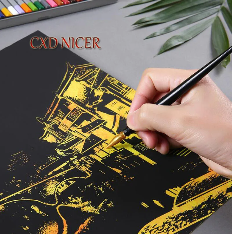 

Brilliant Capital Night Scratch Creative Men And Girls Friends Gift Handmade Gifts Notebook Stationery DD1550