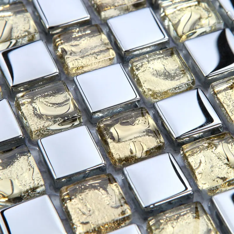 Mosaic tile mirror sheets square electroplated pattern crystal glass