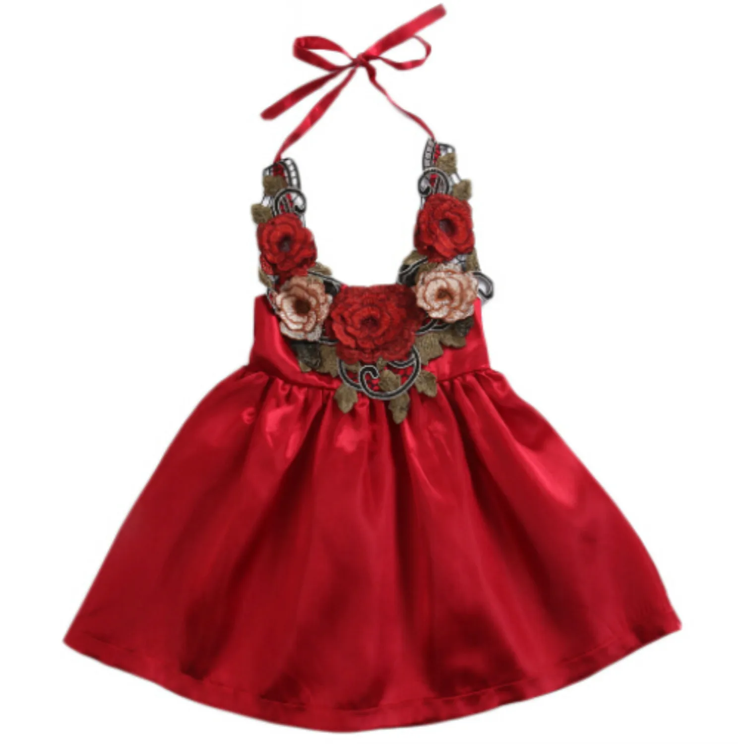 

New Summer Infant Baby Kid Girls 3D Floral Sleeveless A-Line Mini Dress Outfits Size 1-5T