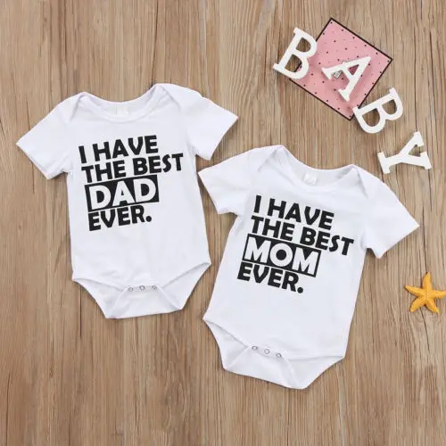 

1pcs 2017 Letter Brother Toddler KIDS Baby Boy Mom and Dad Rompers Cotton 2017 Baby Boys Romper Sunsuit Clothes