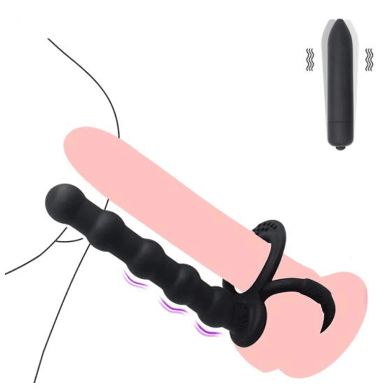 Bdsm Анальная пробка для секса силиконовые двойные кольца Стимулятор точки G