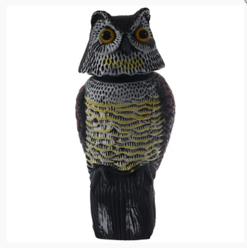 

Large Realistic Owl Decoy Rotating Head Weed Pest Control Crow Scarecrow