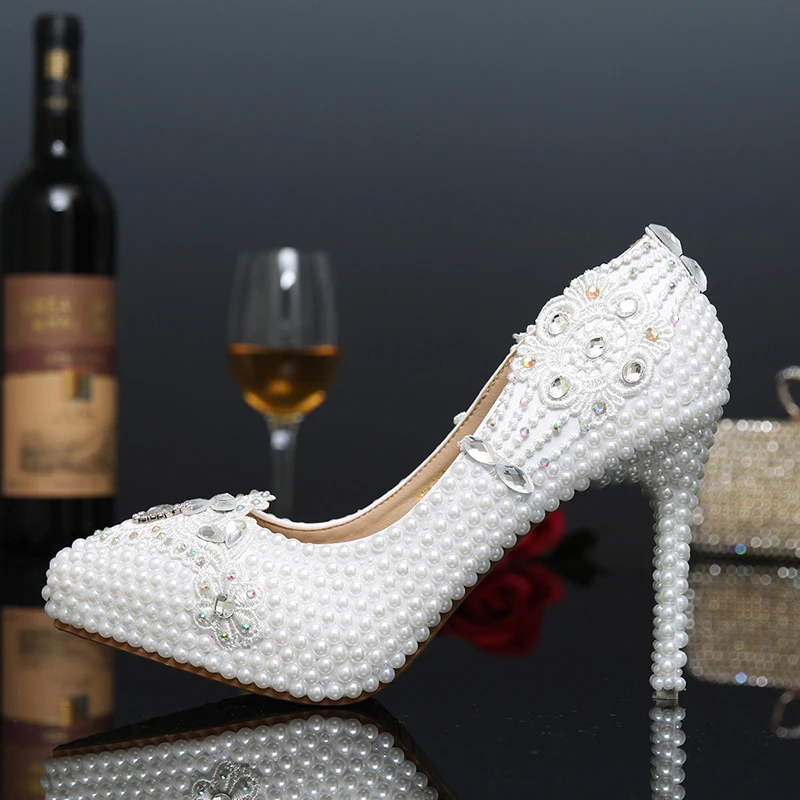 dress shoes with pearls