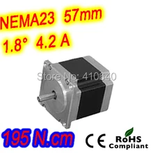 С высоким крутящим моментом шаг двигатель 23HS45-4208S L 115 мм Nema 23 с 1,8 град 4,2 A 195 n. См и биполярное 8 стержень провода