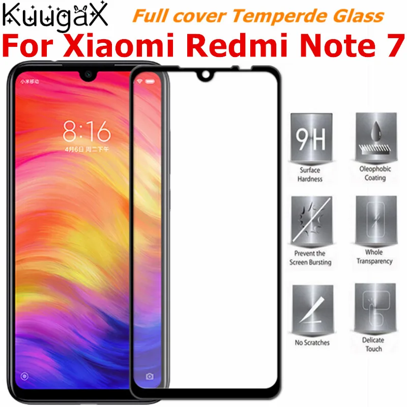 

Tempered Glass For Xiaomi Redmi Note 7 Full Screen cover smartphone Original 9H note7 4GB 64GB Mobile Phone toughened Protector