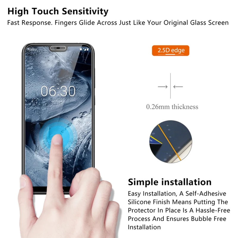 9H закаленное защитное стекло для Nokia7.1 Plus 5,1 3,1 2,1 тонкое твердое закаленное стекло для Nokia X6 6,1 Plus защита экрана телефона