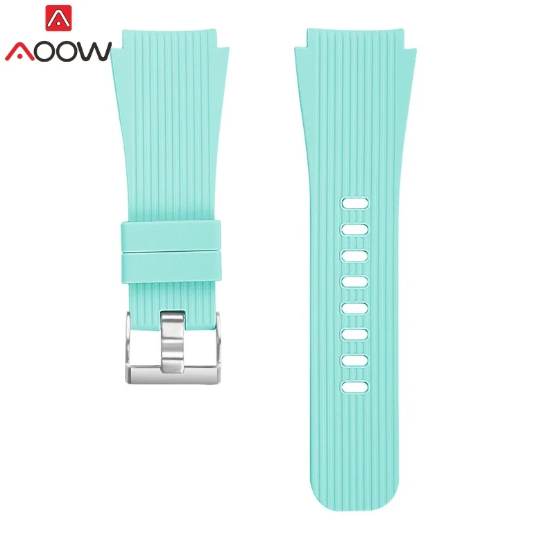 AOOW ремешки для часов samsung Galaxy Watch 46 мм версия SM-R800 полосатый резиновый силиконовый модный браслет ремешок 22 мм - Цвет ремешка: Water duck