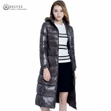 Высокое качество, новая Длинная женская парка, белый утиный пух, большой размер, зимний женский пуховик, Модная тонкая верхняя одежда для отдыха ZX0206