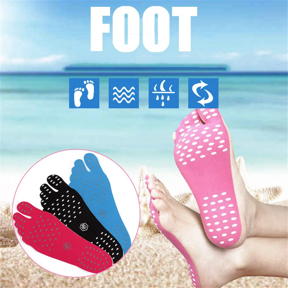 

Sticker Shoes Stick on Soles Sticky Pads for Feet beach sock waterproof Hypoallergenic adhesive pad for walking freely