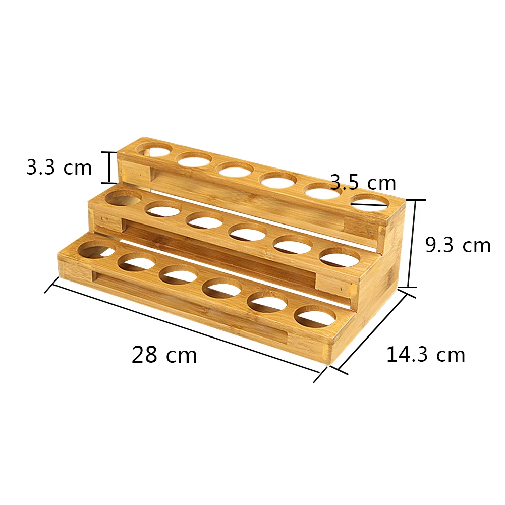 Бамбуковый стеллаж для бутылок с эфирными маслами демонстрационная стойка с несколькими отсеками