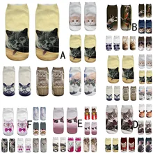 5 пар, новинка, высокое качество, забавные женские короткие носки, 3D Рисунок милого кота, ножной браслет, повседневные носки, модные стильные носки