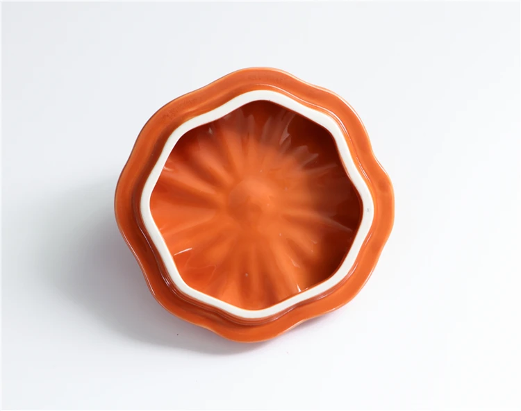 Хэллоуин тыква в форме помидора бинауральная чаша с крышкой миска для выпечки разделенная вода тушеная керамическая чаша с крышкой десертный суповой чаша