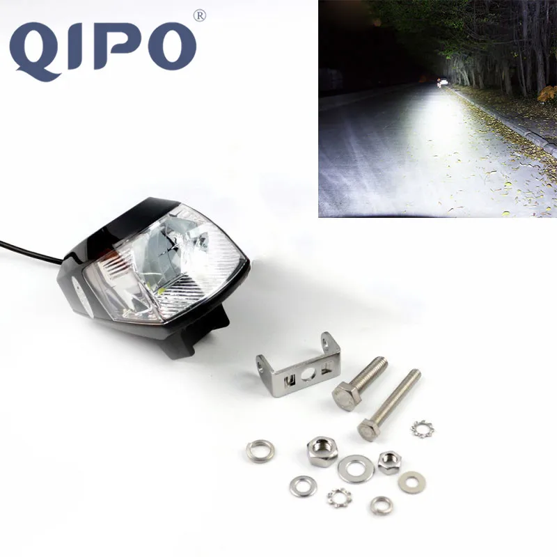 QIPO мотоцикл светодиодный headlampsScooter освещения 12V прожекторы ультра яркие красные/зеленые/2000LM с USB зарядный порт для мобильного телефона