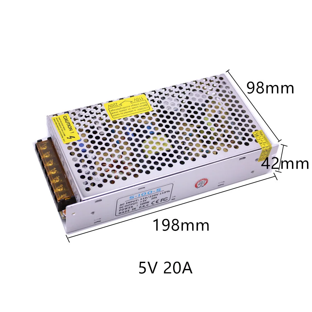 5 V 2A/3A/4A/5A/8A/10A/12A/20A/30A/40A/60A переключатель светодиодный Питание трансформаторы WS2812B WS2801 SK6812 SK9822 APA102 Светодиодные ленты