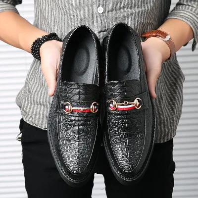 Pointed Crocodile Men's Comfortable Waterproof Soft Shoes Slip-On England Autumn Light Wedding ZL011 | Обувь