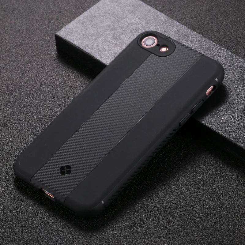 

TOTU For iphone 8 carbon fiber Texture TPU Anti-slip Soft Protective Back Cover for iphone 7 carbon fiber case