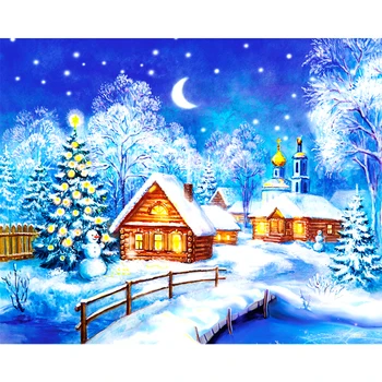 

5D Diamond Embroidery Paintings Rhinestone Pasted Diamond painting Cross Stitch Kit Snowing Diamond mosaic Decor