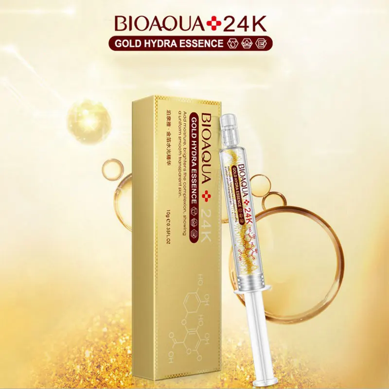 

Bioaqua 24K Gold Foil Hyaluronic Acid Liquid Moisturizing Anti Wrinkle Anti Aging Collagen Essence Cream