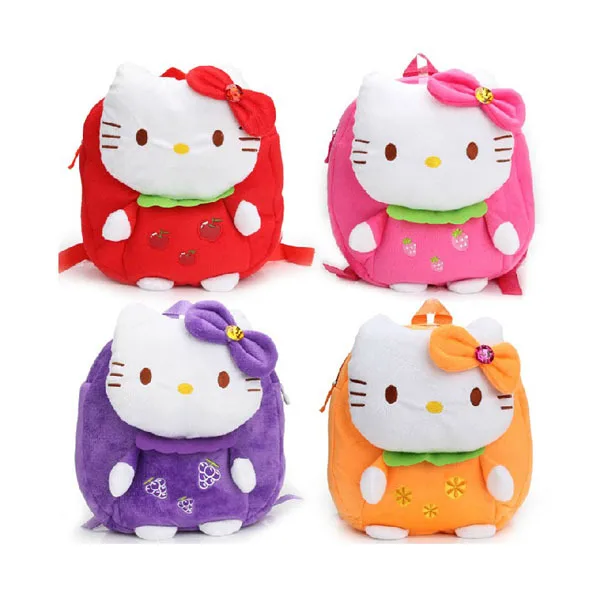 

Cute Cartoon Hello Kitty Plush Backpacks Kids Bags Girls Backpacks Shoulder Bags Kindergarten Baby Girl Backpack