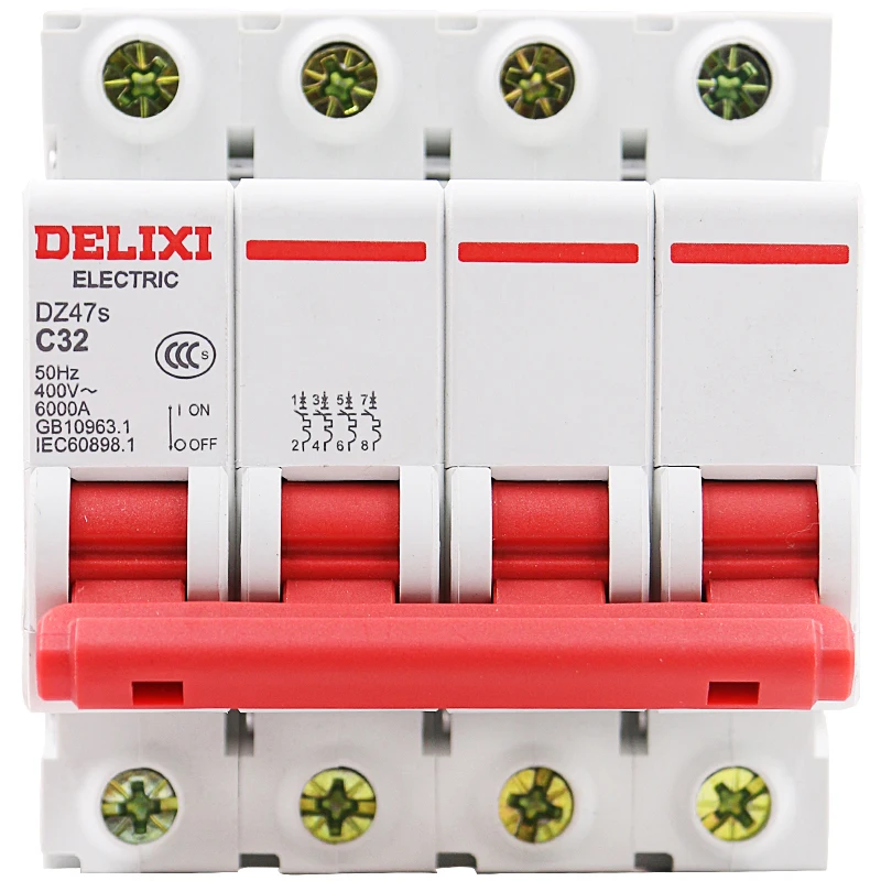 DELIXI 1P 2P 3P 4P 230V 400V 1A 2A 3A 4A 6A 10A 16A 20A 25A 32A 40A 50A 63A 80A 100A 125A вакуумный