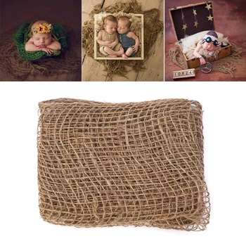 

Newborn Jute Backdrop Blanket Baby Photography Prop Chunky Burlap Layer Net Jute Layer Burlap Blanket Newborn Photo Props FR024