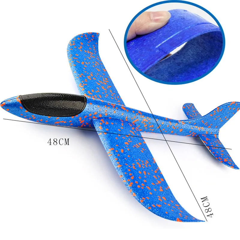 Ручной Запуск планер пены Игрушечная модель самолета, горизонтальный Летающий и спиральный летающий самолет из пенопласта