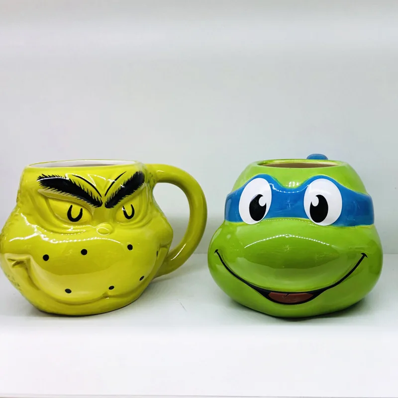 Baratos 1 pc creativo 3D mutante Tortuga Ninja tazas de café taza de expresión de cerámica