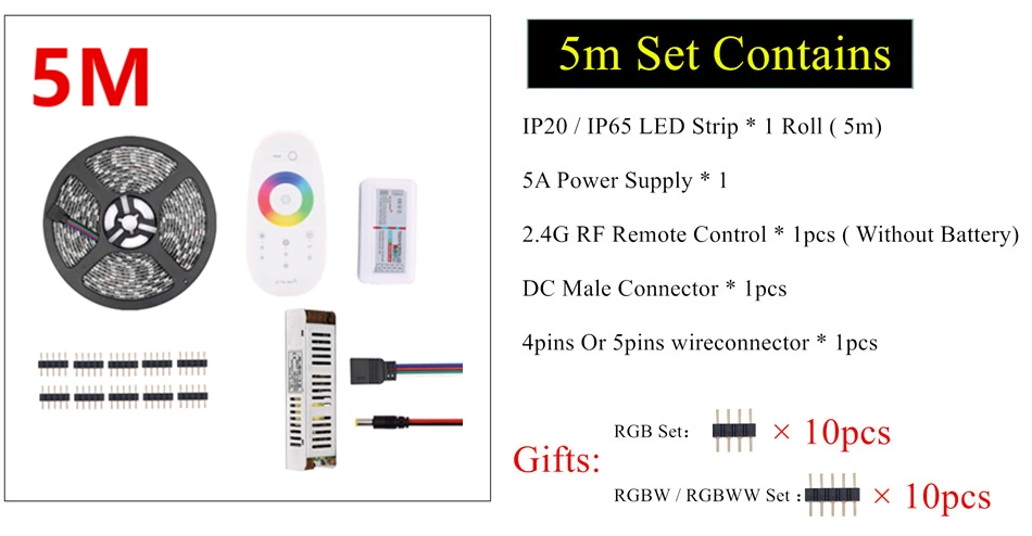 RGB Светодиодные ленты Водонепроницаемый 5050 5 м 10 м 15 м 20 м 30 м DC 12 В rgbww RGBW светодио дный свет гибкие полосы добавить контроллер Мощность