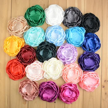

45pcs/lot DIY Handmade Satin Flower Customize Flower No Rhinestone Burned Layered Flower