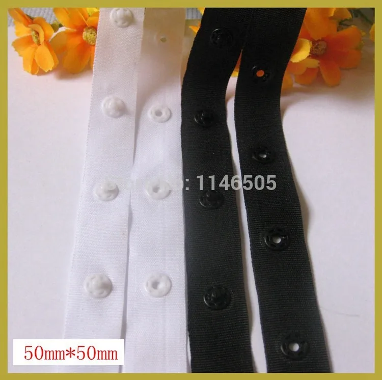 

6yard /lot 50mm*50mm Resin snap buttons tapes /Mixed Black White / fabric tape buttons