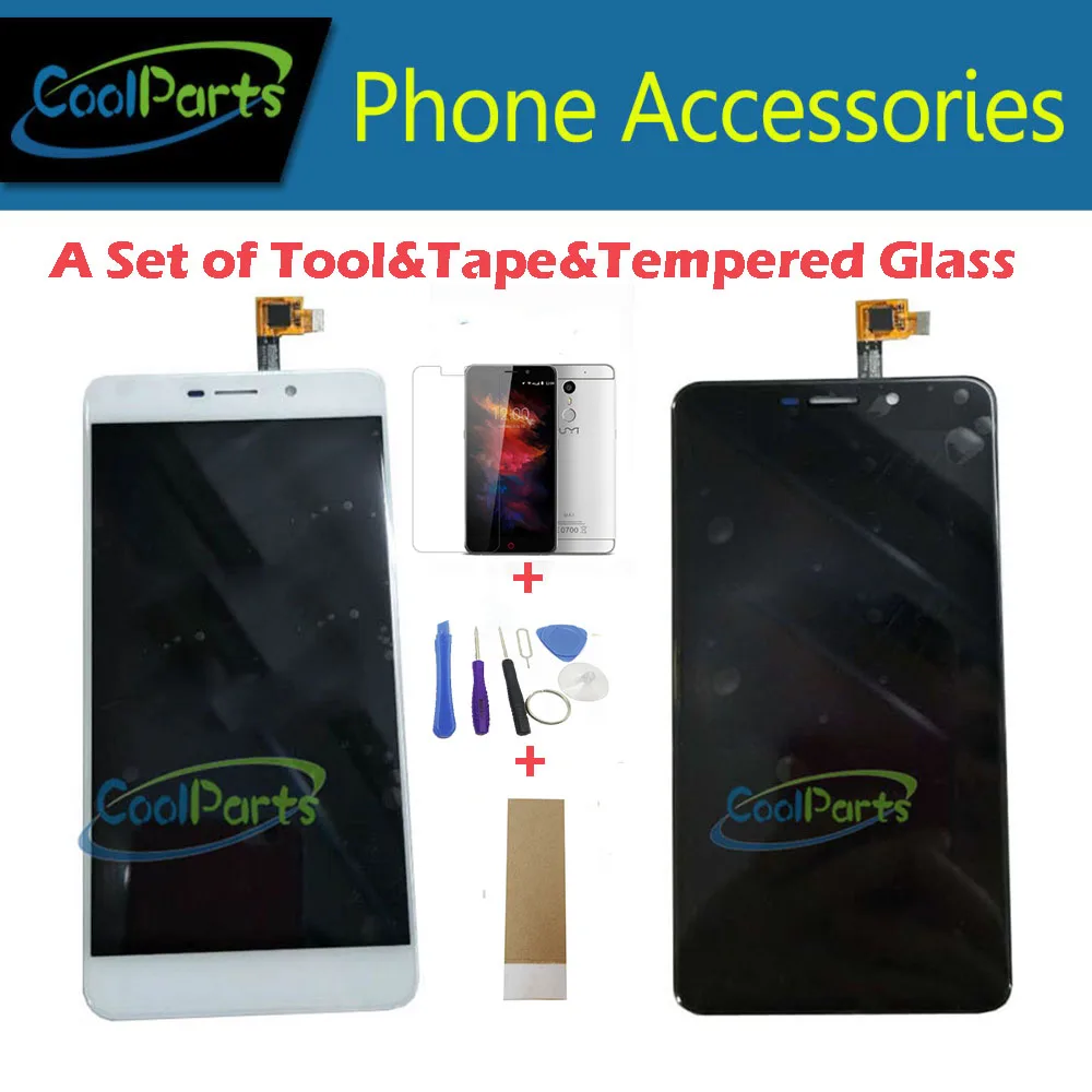 

1PC/Lot For Umi Super F-550028X2N-C For Umi Max LCD Display Screen+Touch Screen Digitizer Black White Color With Kits