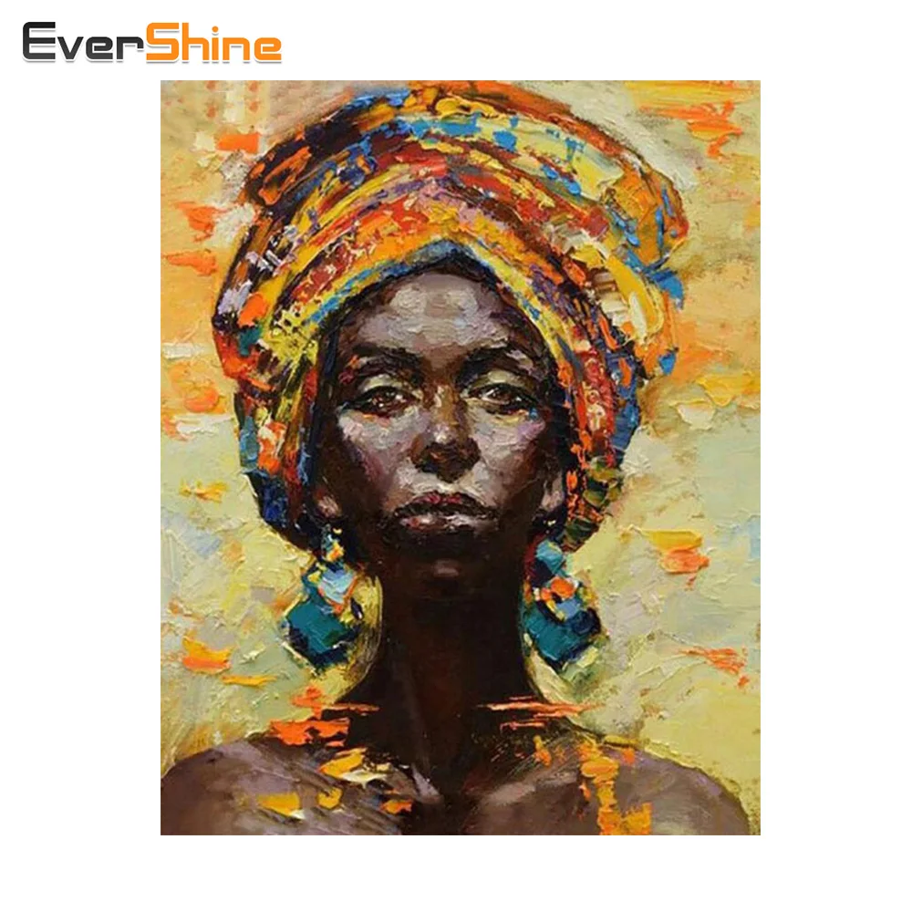 

EverShine Diy Diamond Painting African Woman Square Diamond Embroidery Rhinestone Wall Decorative Mosaic Painting Handmade Kits