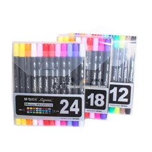 12/18/24 Цвета Книги по искусству графический Рисунок Manga чернила на водной основе Twin концом двойной Nip кисть эскиз маркер для студентов