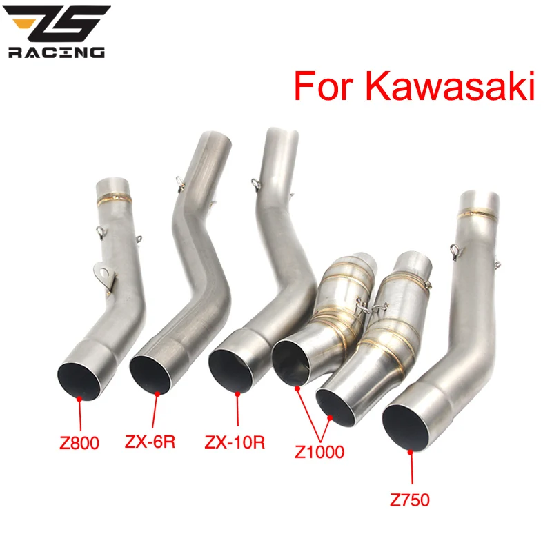 ZS гоночный мотоцикл глушитель средней трубы звено для Kawasaki Z750 Z800 Z1000 ZX6R ZX 6R ZX10R 10R