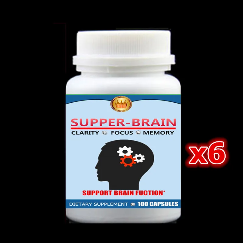 

6 bottle 600Pcs,Supper Brain Fuction Support,For focus, memory & brain nootropics,Bacopa Monnieri,St.John's Wort,Ginkgo Biloba